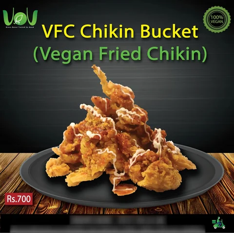 VoV Vegan Restaurant social post: VFC Chickin Bucket